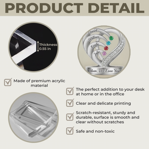 A Heart Full Of Sparkle - Personalized Birthstone Acrylic Plaque, Gifts For Mom, Grandma