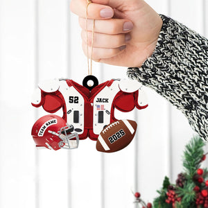 Personalized American Football Christmas Acrylic Ornament Gift for Son, Husband, Boyfriend
