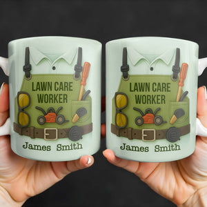 Lawn Mower, Tools, and Sunglasses, Personalized Mug, Gift For Gardeners and Lawn Care