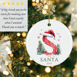 Personalized Family Letter Name Christmas Ceramic Ornament