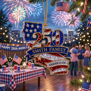 Personalized "The State Pride" Acrylic Hanging Ornament β Celebrating America 250th Anniversary | Luxury Patriotic Gift