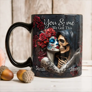 You & Me We Got This Personalized Black Couple Mug