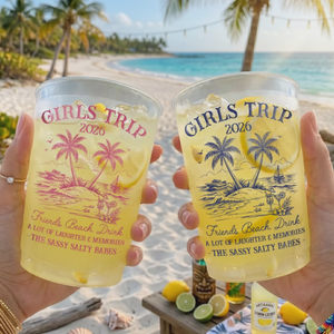 Personalized Summer Party Cups – "Hello Summer Vibes" – Gift For Best Friends & Family