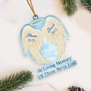 In Loving Memory Of Those We've Lost - Personalized Angel Wings Acrylic Ornament, Gift For Family And Relatives