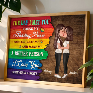 Half LGBT Flag Couple The Day I Met You Pride Month Personalized Poster
