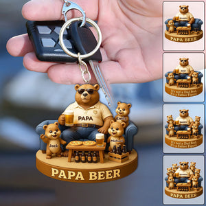 Bear Dad Bod Acrylic Keychain Personalized Gifts For Dad