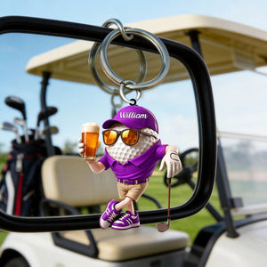 Beer Golf Personalized Keychain For Golf Lovers