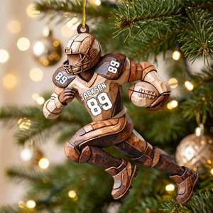 Strong One - Personalized Football Custom Shaped Ornament