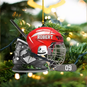 Personalized Hockey Helmet Shaped Ornament โ Gift For Hockey Lovers