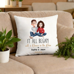 It All Began Couple Gift For Valentine Anniversary - Personalized Pillow
