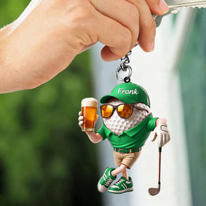 Beer Golf Personalized Keychain For Golf Lovers