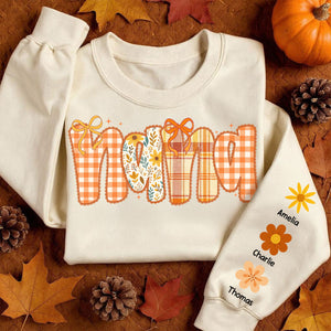 Preppy Retro Floral Fall Personalized Sweatshirt for Mom & Grandma