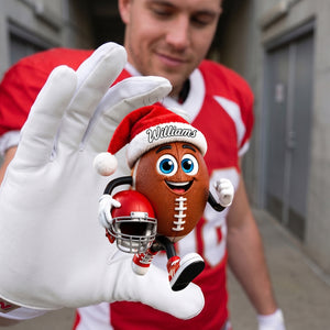 Personalized The running American football player Hanging Ornament - Custom Holiday Sports Decor For Backpacks & Christmas Trees