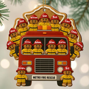 Festive Firefighter, Personalized Wood Ornament, Gift For Firefighters And Family