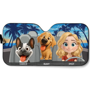 Adventures with My Dog - Personalized Car Sunshade