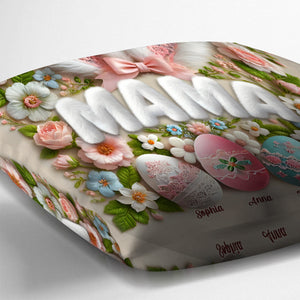 Personalized Easter Bunny Grandma Pillow - Custom Name Throw Pillow Gift for Grandma, Mother's Day