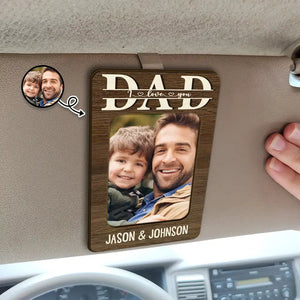 Custom Photo Dad Visor Clip - Personalized Dad We Love You Gift for Him