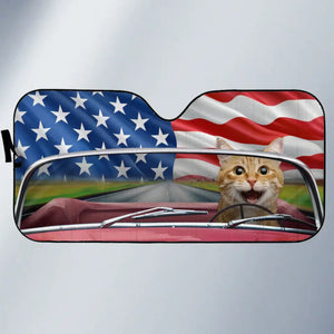 Personalized Dog & Cat Auto Windshield Sunshade, Car Window Protector - Gift For Pet Lovers