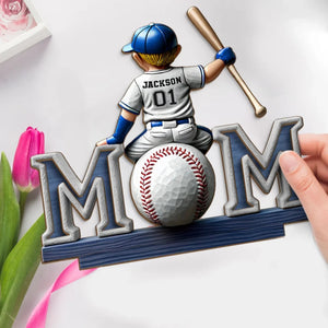 Great Players Are Raised By Even Greater Moms - Personalized Shaped 2-Layered Wooden Plaque With Flat Stand