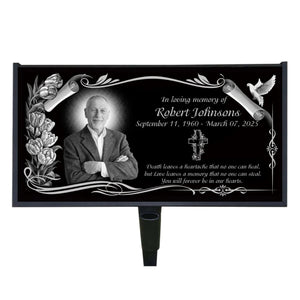 Love Leaves A Memory That No One Can Steal - Personalized Granite Headstone With Stand , Memorial Gift, Sympathy Gift For Loss Of Loved One