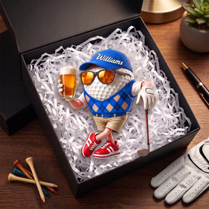 "Beer & Golf" – Personalized Keychain | A Fun Gift For Golf Lovers
