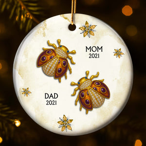 The Love And Memories With Birds And Flowers - Personalized Ceramic Ornament Gift For Family Members