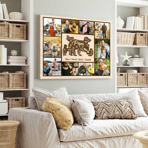 Papa Bear With Kid Personalized Daddy Bear Sign Canvas Poster Father’s Day Gift