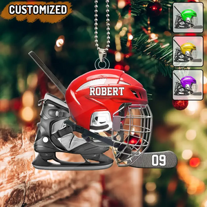 Personalized Hockey Helmet Shaped Ornament โ Gift For Hockey Lovers