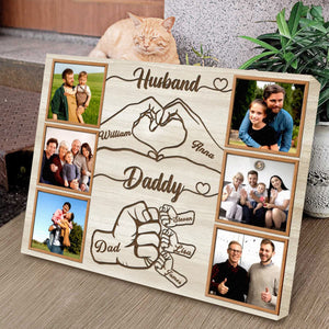 First Bump Husband Daddy Personalized Canvas Gifts For Dad