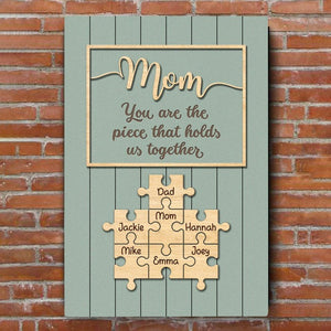 Personalized Mom & Grandma Puzzle Family Canvas Poster