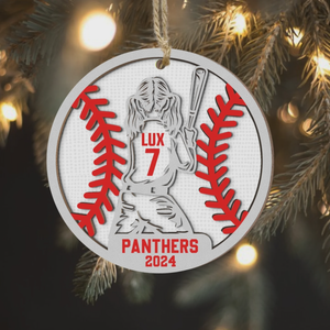 Custom Football Star Player - Personalized 2 Layer Wooden Ornament, Football Fan Gift