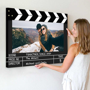 Film Clapper Board Style Couple Personalized Custom Photo Poster