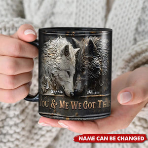 You & Me We Got This Personalized Black Couple Mug
