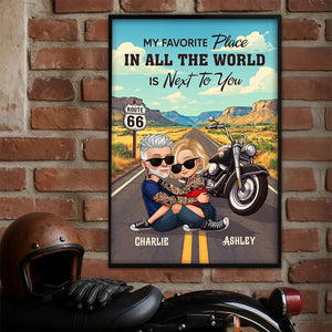 Bikers Couple Riding Partners For Life Personalized Poster Gift For Him & Her