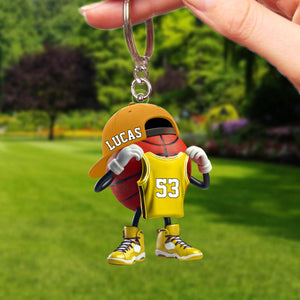 Custom Name Basketball Personalized Acrylic Keychain Gift For Basketball Lover