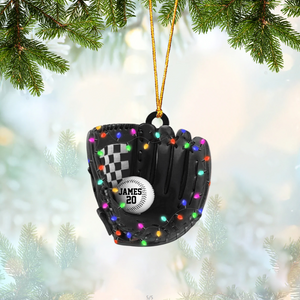 Personalized Baseball Gloves Christmas Ornament, Gift For Baseball Lover
