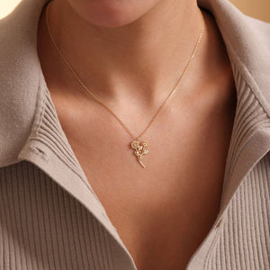 Family Birth flower Necklace, Multiple Birth Flower Bouquet Necklace, Personalized Mother's Day Gifts