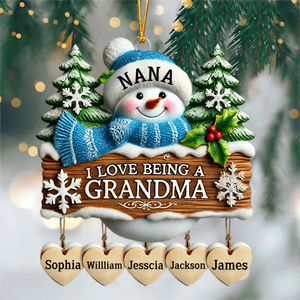 I Love Being Grandma Home Decor Personalized Christmas Ornament