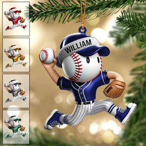 Baseball Player Christmas Ornament Personalized Ornament for Baseball Lover