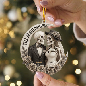 Till Death Do Us Part, Skeletons And Roses, Custom Acrylic Ornament, Gift For Couples