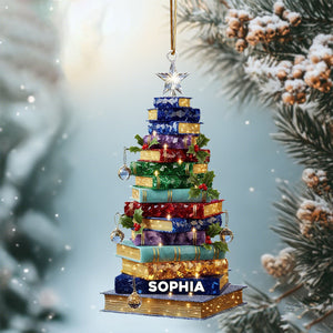 Christmas Book Tree Personalized Ornament