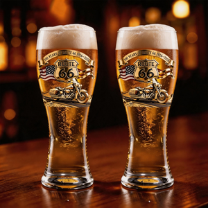 100 Years Of Route Personalized Gifts For Bikers Beer Glass