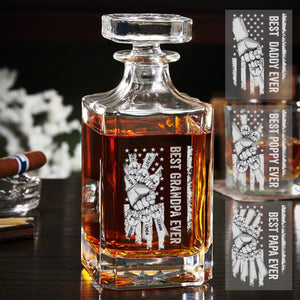 Best Dad Ever - Father's Day Gifts For Dad, Papa, Step-Dad - Custom Decanter
