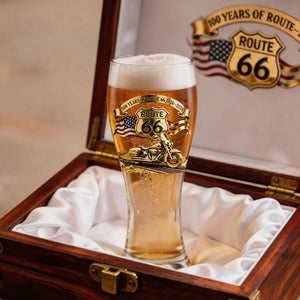 100 Years Of Route Personalized Gifts For Bikers Beer Glass