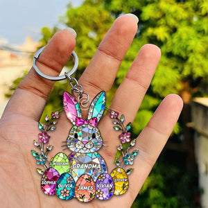 Personalized Easter Gifts For Grandma Cute Bunny Keychain