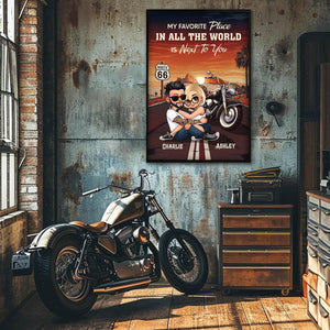 Bikers Couple Riding Partners For Life Personalized Poster Gift For Him & Her