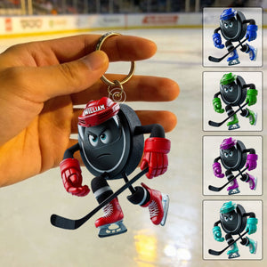 Personalized Inspirational Ice Hockey Keychain Gift For Hockey Players Lover