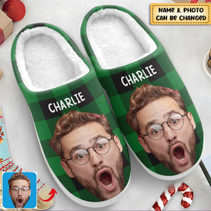 Personalized Photo Happiness Plush Slippers