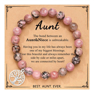 Hand Woven Bracelet With Gift Card, Healing Crystal Bracelet Mother's Day Gift