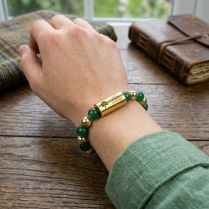 1776-2026 America 250th Bracelet, Natural Stone Bead Bracelet